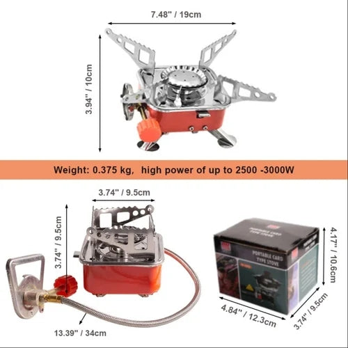 Outdoor Camping Picnic Gas Stove Mini Foldable Gas Burner Cooking Tool Furnace
