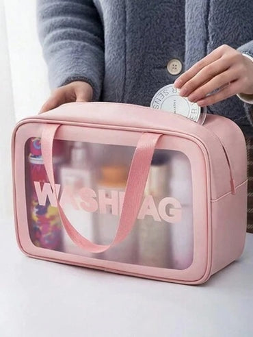 Transparent Cosmetic Bag Woman Carrying Bag Travel Pouch Zipper Makeup Bag Makeup Container Wash Bag