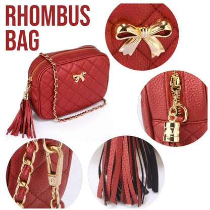 Everyday Carry - 2026 New Fashion Female Shoulder Bag Rhombus Embroidered Solid Color Chain