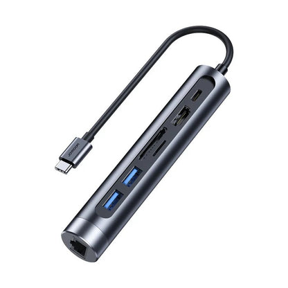 Joyroom S-H111 7 in 1 USB-C / TYPE-C to LAN + USB3.0 x 2 + SD / TF + HDMI + USB-C / Type-C Hubs Adapter