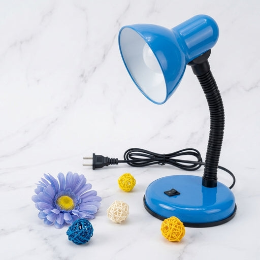 Metal Desk Lamp 360° Flexible Neck Reading Lamp for Bedroom & Bedside