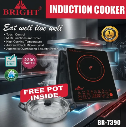 Induction Cooker 2200W with 6 Months Warranty