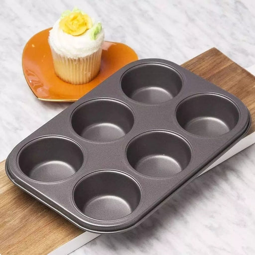 6-Cavity Cupcake Baking Tray Nonstick Cake Baking Mold Tray