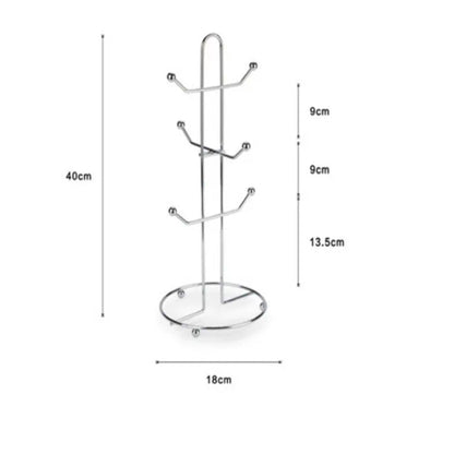 Stand Kitchen Cup Holder 6 Mug Storage Rack Coffee Mug Tree Jewelry Display Organizer Hot Coffee Tea