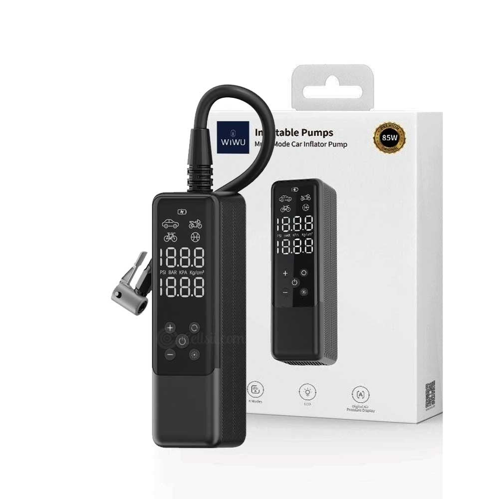 WiWU 85W Multi-Mode Car Inflator Pump With LED Light and Digital Air Pressure Display