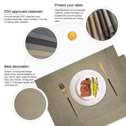 12Pcs Heat Resistant Washable PVC Table Mat for Kitchen Dining Room, Silicone Bottle Cup Mug Coaster