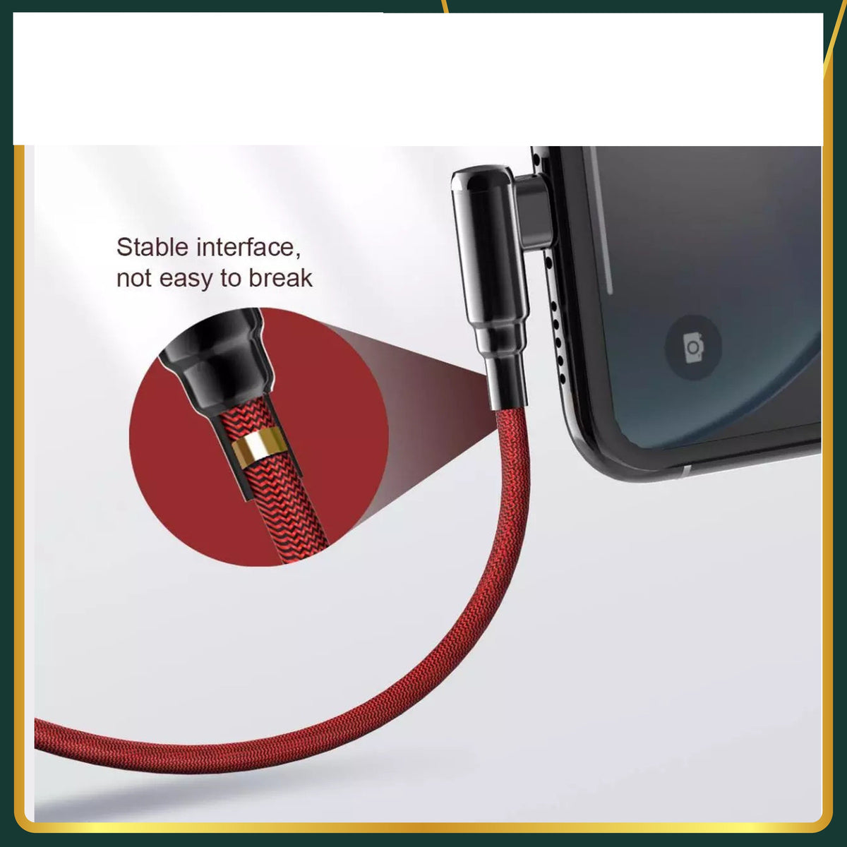 LDNIO Gaming 90°Angle Elbow Nylon Braided Data Cable – 1 Meter 2.4A (IP /Micro /Type C)