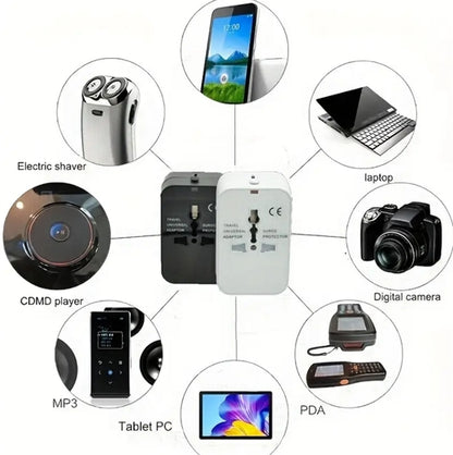 Travel Charger with Dual USB Charging Ports, 2 USB Charger World All in One Universal Travel Charger