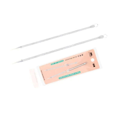 2PCS Double-Sided Stainless Steel Blackhead & Acne Remover Comedone Extractor Set