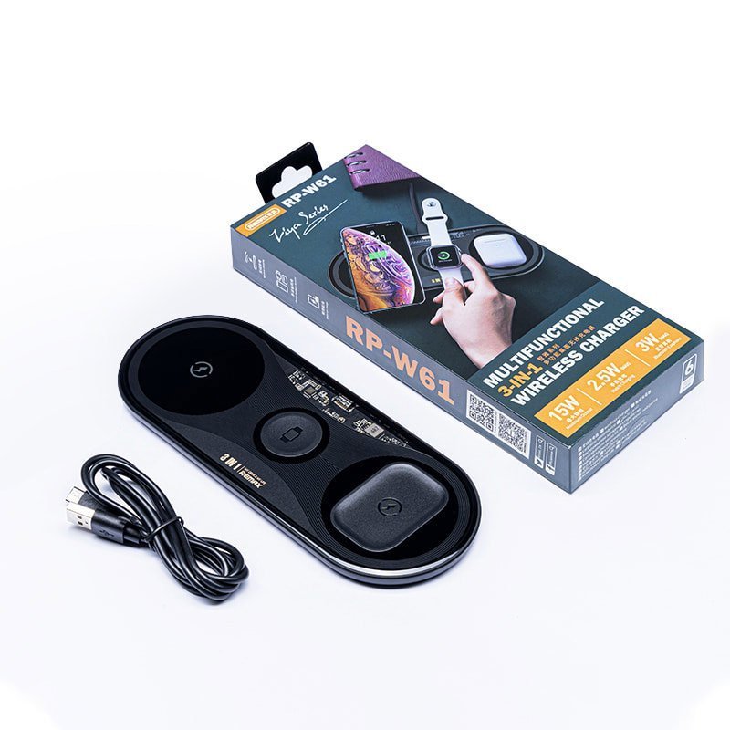 Remax 15W Multifunctional 3-in-1 Wireless Charger RP-W61 For Mobile , Smart Watch