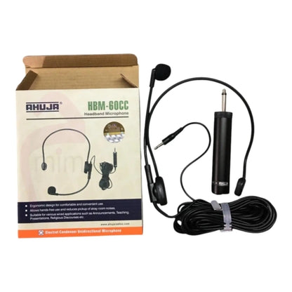 Wireless Mic AHUJA HBM-60CC' Ahuja Head Band Microphone 3.5 Mm Jack for Connecting to Laptop/PC