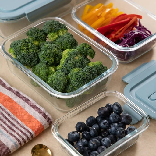 Borosilicate Glass Food Storage Bowl Airtight & Leak-Proof SNAP Locking LIDS & Built-in AIR Vent
