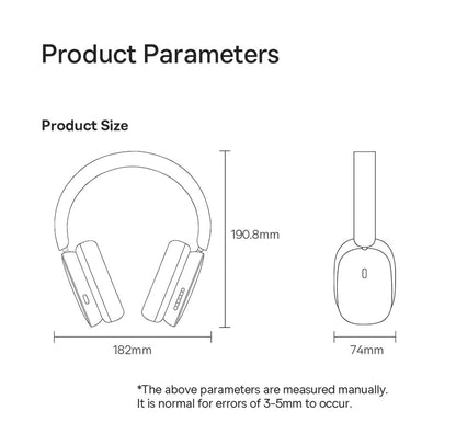 Baseus Earphone Bluetooth Bowie H1 wireless headphones BT 5.2 with ANC  ( Active Noise Cancelling )