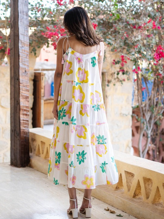 Floral Print a-Line Midi Dress