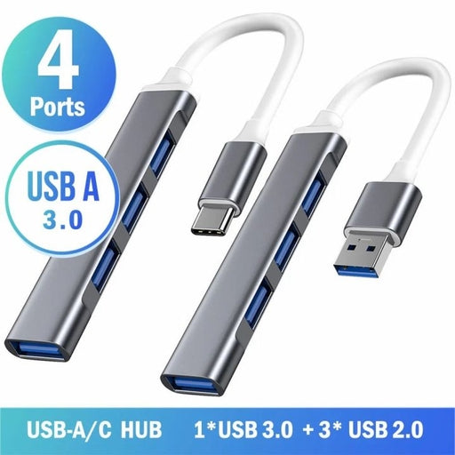 USB Type-C Hub Aluminum 4/8 Port USB 3.0 2.0 High-Speed 5Gbps Adapter