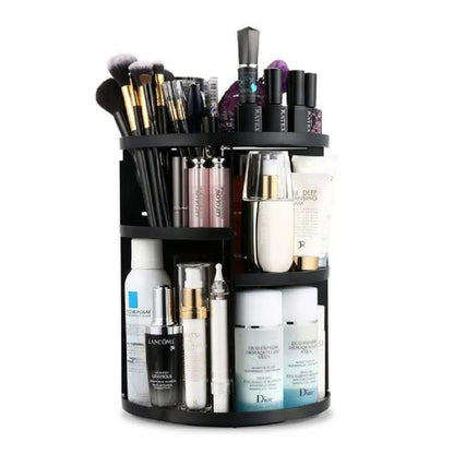 360° Rotating Makeup Organizer, Adjustable Spinning Holder, Large Capacity Cosmetic Storage Caddy