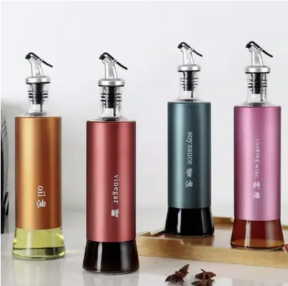 Glass Oil Bottle Steel 300Ml