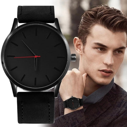 MVMT Men Analog Wrist Watch with Artificial Leather Belt - Black