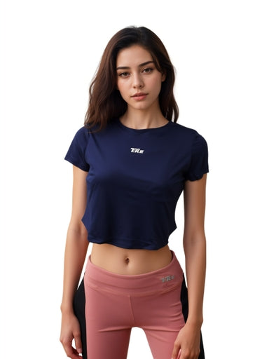 TRE Women’s Active Cropped Short Sleeve Top