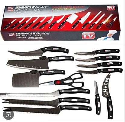 Mibacle Blade 13 Piece World Class Professional Series Chef's Knife Set Complete Collection