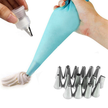 16 Pieces Cake Decorating Kit Supplies Set Tools Piping Tips Pastry Icing Bags Nozzles Piping Bag Cake decoration tools kitchen accessories baking tools.