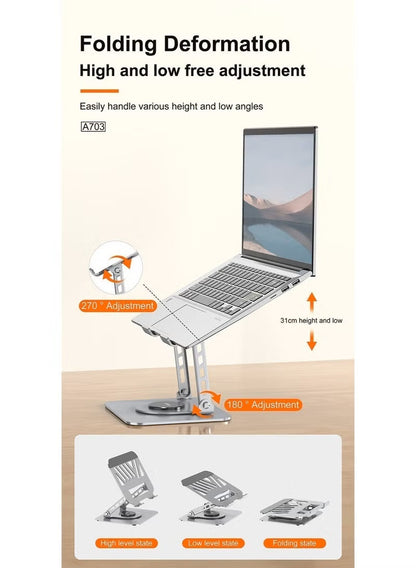 ASPOR A703 Laptop Stand – Foldable Metal Base
