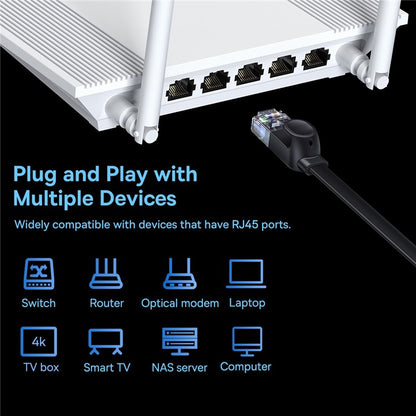 Baseus High Speed Cat6 Rj45 Gigabit Network Cable Computer Lan Ethernet Cord (Flat Cable)