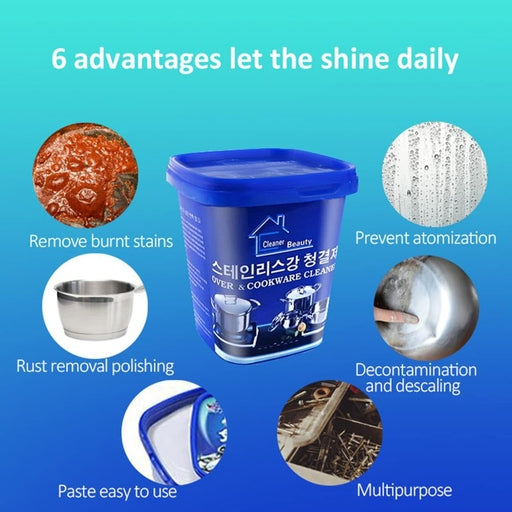 Kitchen Stainless Steel Cleaner,decontamination Paste for Cleaning the Bottom of the Pot