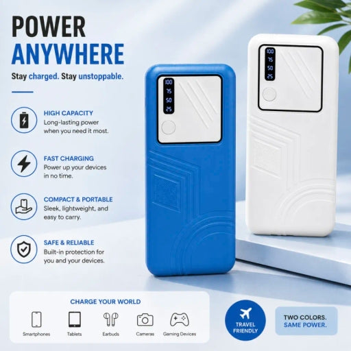 40000MAh Digital Power Bank with LED Display & USB Ports