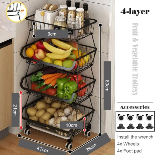 Metal Storage Basket for Kitchen