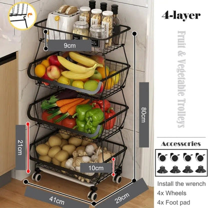 Metal Storage Basket for Kitchen