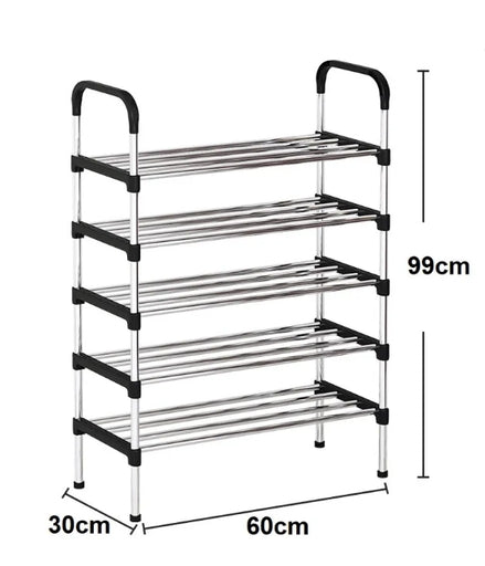 5-Tier Shoe Rack Organizer – Space-Saving Metal Shoe Storage Shelf for Home, Bedroom & Entryway