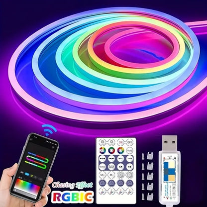 NEON LED Strip Light 5 METER Waterproof Narrow Lamp Neon Sign Light 2835 Flexible Rope