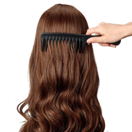Black Wide Tooth Comb with Round Handle to Detangle Wide Teeth Comb for Curly Hair Long Hair