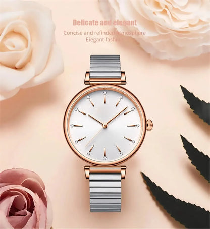 AMERA Advanced Elegant Women's Quartz Watch Waterproof Stainless Steel Strap Business Women's