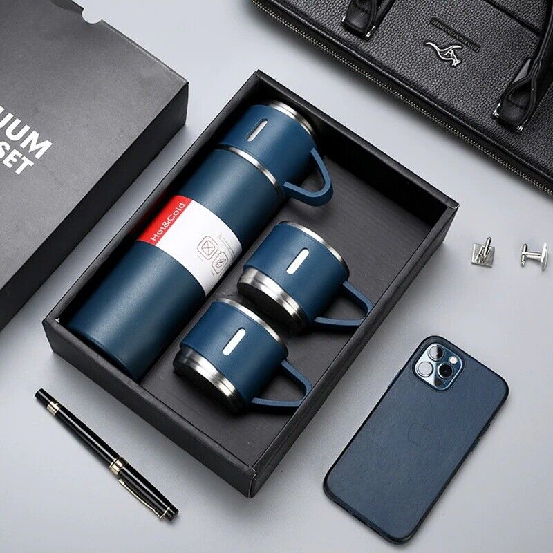 Vacuum Flask 500Ml Stainless Steel 3 Cup with Gift Box New Arrivals