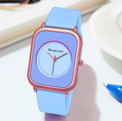 Casual Fashion Simple Personality Literal Women Silicone Quartz Watch