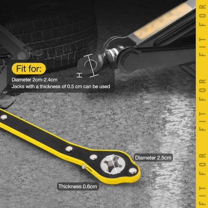 360° Swivel Car Jack Ratchet Wrench with Long Handle for Scissor Jack & Tire Change