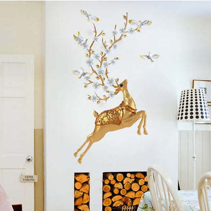 Buy More Gold Deer with Wall decoration stickers room wallpaper bedroom nursery kids room Home decoration Wall Stickers