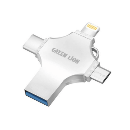 Green Lion 4-in-1 USB Flash Drive 128GB  i Phone i Pad Android & M A C