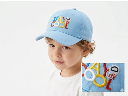 KIDS Multi-Color Embroidered Baseball Cap- Cotton