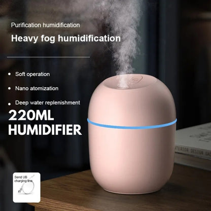 500Ml Mini Portable Colorful LED Night Light Ultrasonic Air Humidifier USB Mist Maker Water Drop