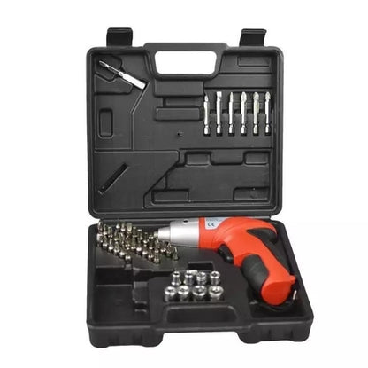 Complete 45 Pieces Cordless Screwdriver Set, Rechargeable Electric Drill with LED Light