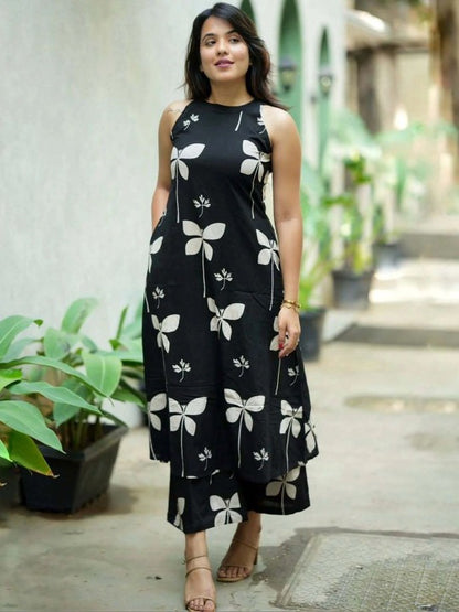 Women Floral Printed Regular Kurta with Palazzos