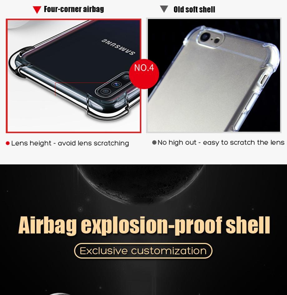 Galaxy A10 Airbag Bumper Shockproof Hard Clear Transparent Case