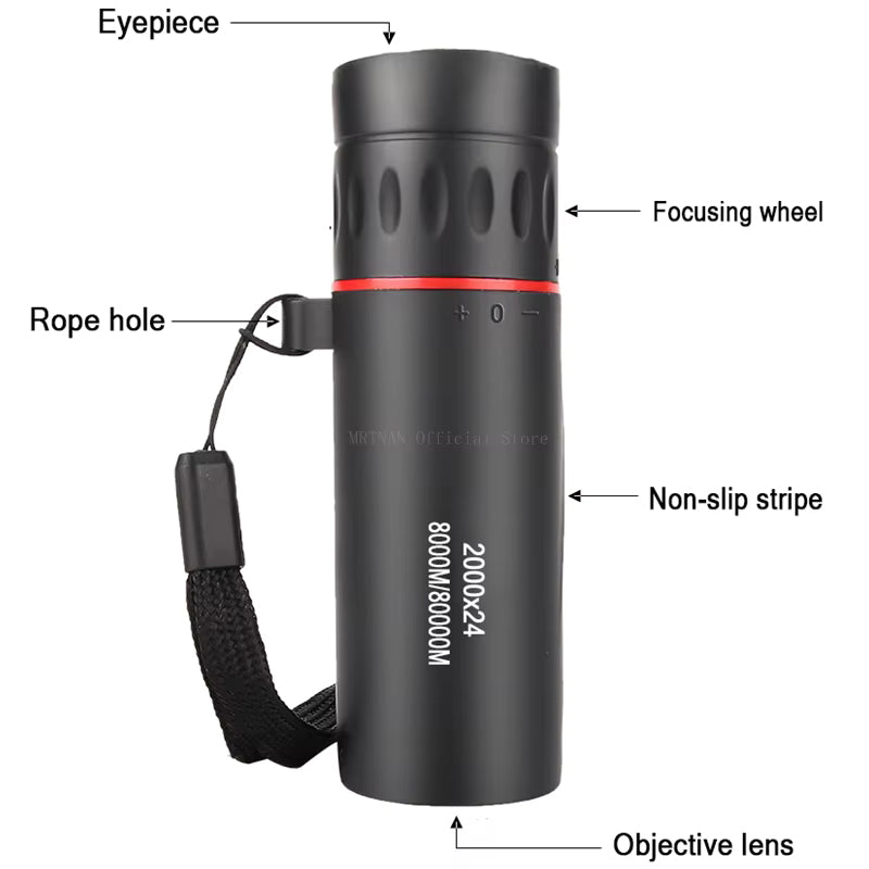 Mobile Phone Zoom Lenses Pocket Monocular Telescope for Adults, 30 x 25 HD, Waterproof, Portable Mini Monocular Telescope for Bird watching Sporting Events Hiking Camping Sightseeing 2000 X 25