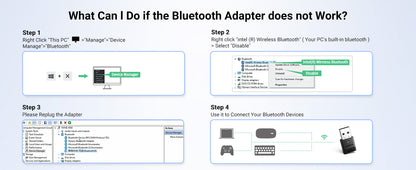 UGREEN 75073 USB Bluetooth Adapter for PC, Bluetooth 6.0 Dongle Receiver EDR & BLE, Plug & Play for Windows 11/10/8.1, for Headphone/Keyboard/Mouse/Speakers/Printer