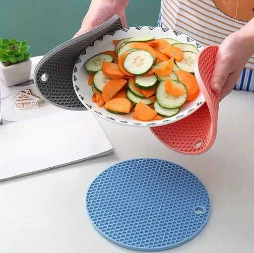 3PCS Multifunctional Silicone Heat-Resistant Mat – Non-Slip Pot Holder, Coaster & Jar Opener