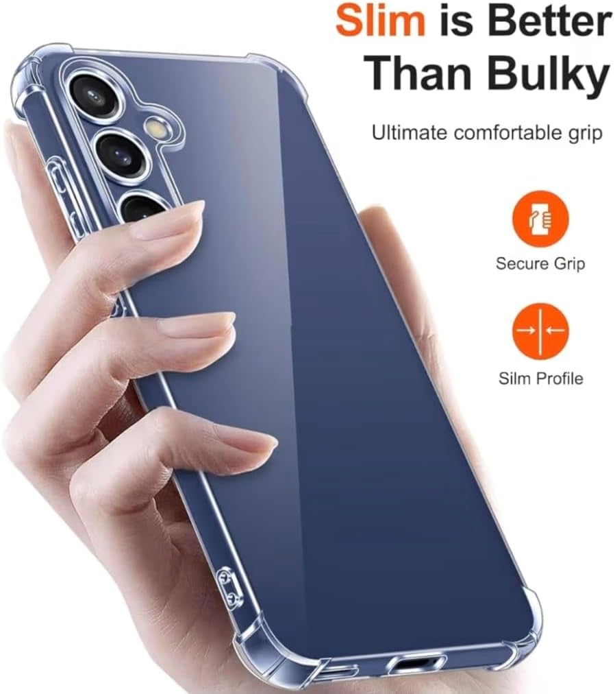 Clear Case for Samsung Galaxy S25 FE 5G (Not for Samsung Galaxy S25), Ultra Transparent Shockproof Silicone Protective Case with Reinforced Corners Clear Thin Soft TPU Bumper Cover