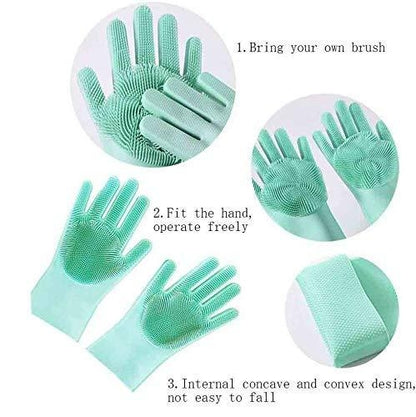 Reusable Heat Resistance Water Proof Washing Silicon Hand Gloves